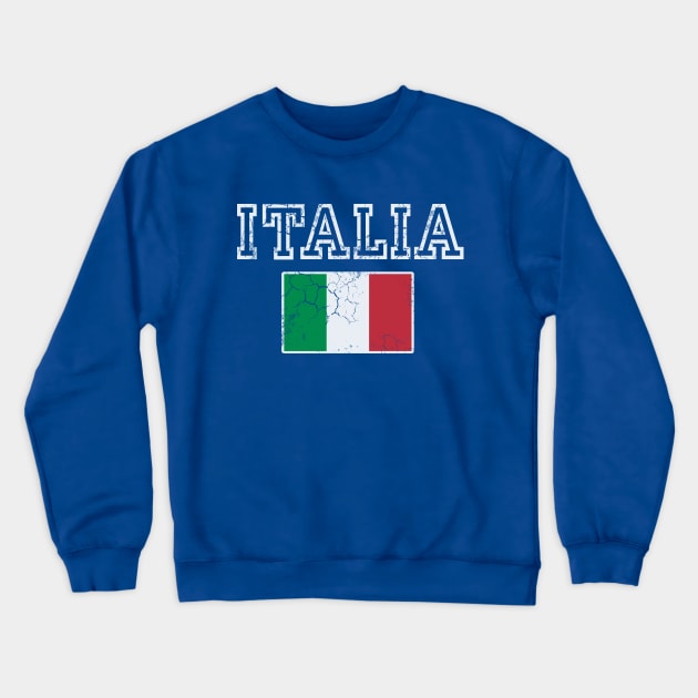 Retro Italia Flag Italian Italy Italiano Crewneck Sweatshirt by E